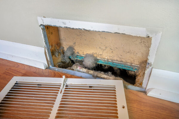 dirty furnace vent and duct